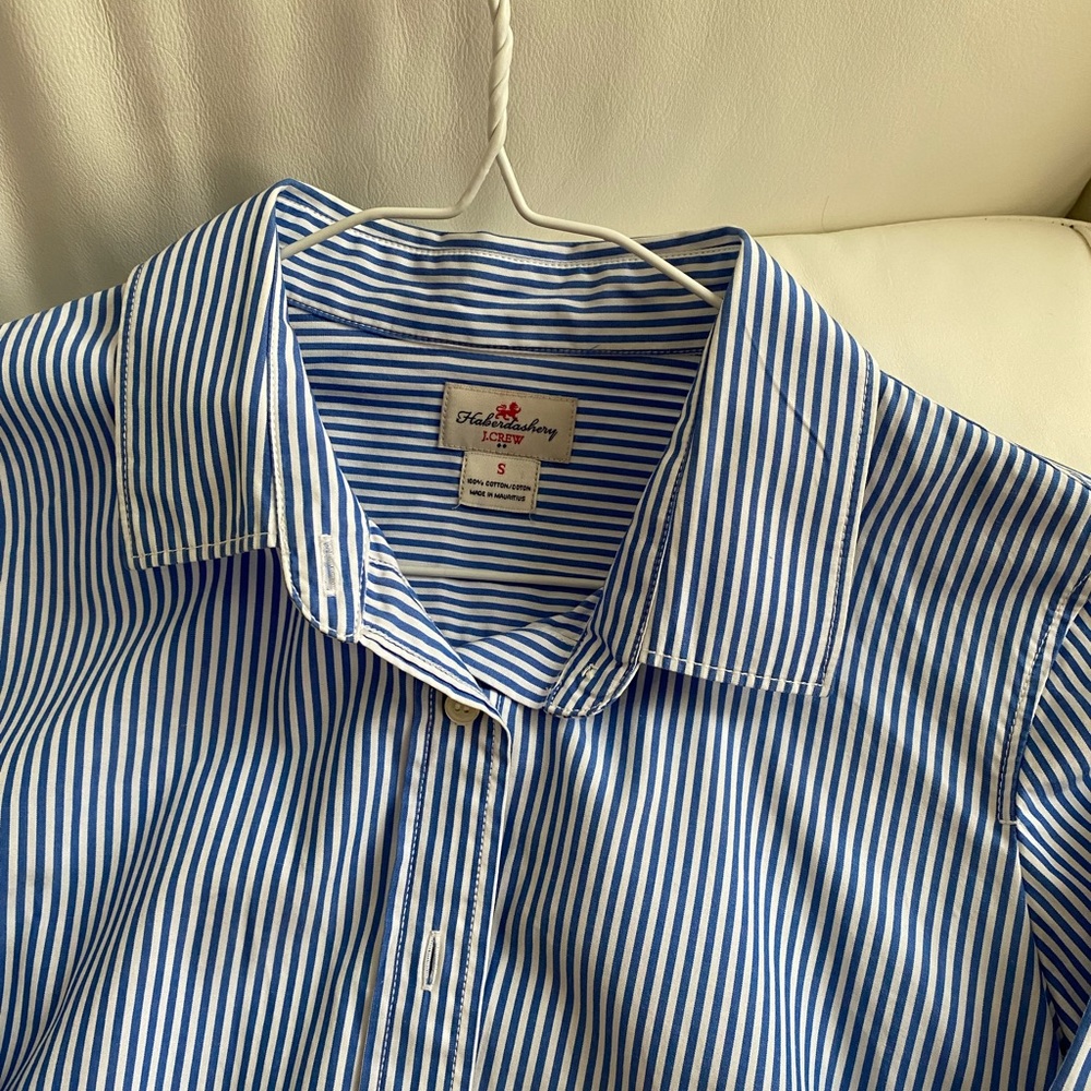 J Crew blue & white classic button down